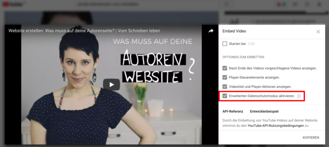 YouTube Video sicher einbetten